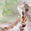 Women's Minimalist Floral Brass Zircon Crystal Bracelet Electroplated All Match High End Fashion Jewelry