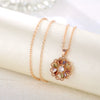 Women's Minimalist Flower Necklace With Artificial Zircon Copper Pendant Rose Gold Electroplated O Chain Jewelry