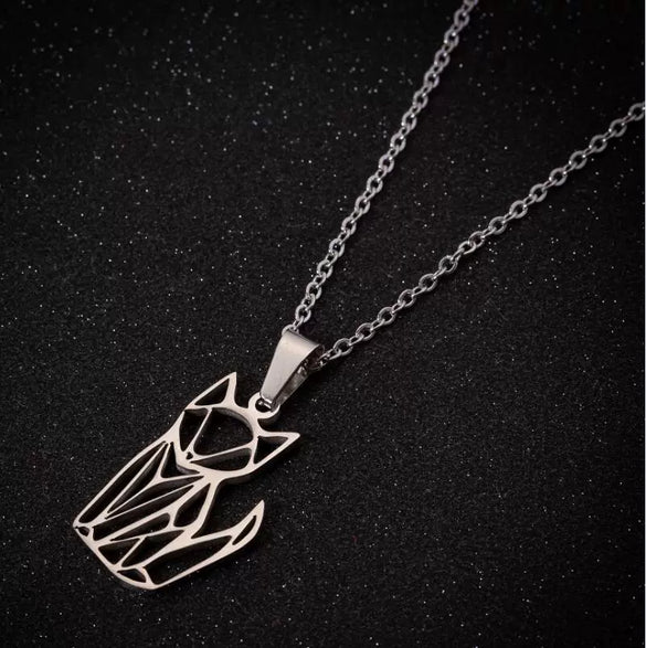 Women's Minimalist Fox Pendant Necklace Stainless Steel Hollow Animal Design With Electroplated Finish And Ochain