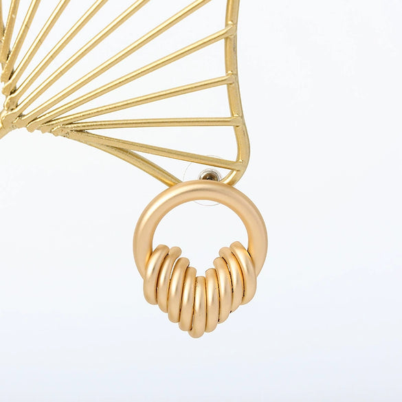 Women's Minimalist Frosted Geometric Metal Statement Earrings Fashion Jewelry Wholesale