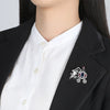 Women's Minimalist Geometric Animal Brooch With Zircon Inlay Electroplated Copper Corsage Pin And Clothing Accessory