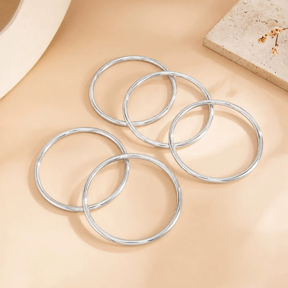 Women’s Minimalist Geometric Arc Cuff Bracelet In Plated Iron With Slim Layered Design For Modern Everyday Styling
