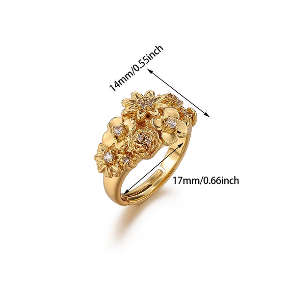 Women's Minimalist Geometric Bow Ring In Goldplated Copper With A Wideface Design And Diamondencrusted Detail