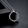 Women's Minimalist Geometric Circle Pendant Necklace With Copper And Zircon Electroplated Cross Chain