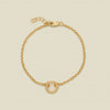 Women's Minimalist Geometric Copper 12 Birthstone Pendant Bracelet Accessories With Diamond Design