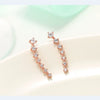 Women's Minimalist Geometric Copper Ear Hook Earrings With Electroplated Rhinestone Caterpillar Design