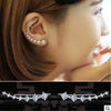 Women's Minimalist Geometric Copper Ear Hook Earrings With Electroplated Rhinestone Caterpillar Design