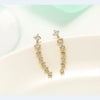 Women's Minimalist Geometric Copper Ear Hook Earrings With Electroplated Rhinestone Caterpillar Design