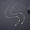 Women's Minimalist Geometric Copper Ear Threader Tassel Earrings With Zircon Accents And Elegant Long Drop Design