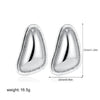 Women's Minimalist Geometric Copper Earrings With Electroplating And Irregular Double Ring Coil Winding Design