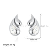 Women's Minimalist Geometric Copper Earrings With Electroplating And Irregular Double Ring Coil Winding Design
