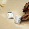 Women's Minimalist Geometric Copper Earrings With Electroplating And Irregular Double Ring Coil Winding Design