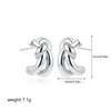 Women's Minimalist Geometric Copper Earrings With Electroplating And Irregular Double Ring Coil Winding Design