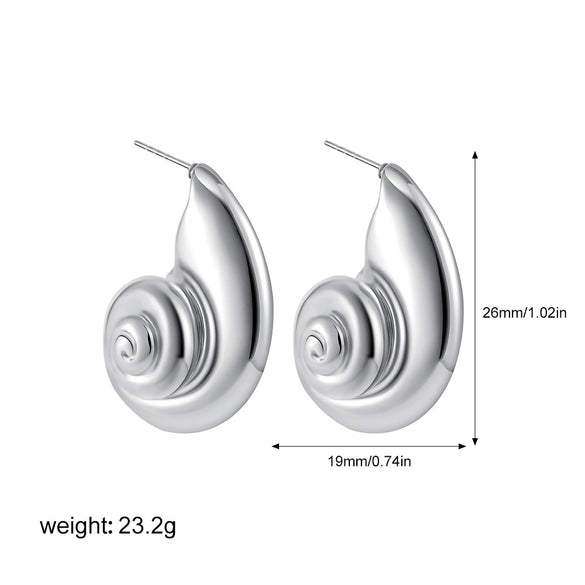 Women's Minimalist Geometric Copper Earrings With Electroplating And Irregular Double Ring Coil Winding Design