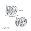 Women's Minimalist Geometric Copper Earrings With Electroplating And Irregular Double Ring Coil Winding Design