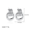 Women's Minimalist Geometric Copper Earrings With Electroplating And Irregular Double Ring Coil Winding Design