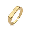 Women's Minimalist Geometric Copper 18K Gold Plated Open Ring Micropaved