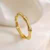 Women's Minimalist Geometric Copper 18K Gold Plated Open Ring Micropaved