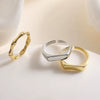 Women's Minimalist Geometric Copper 18K Gold Plated Open Ring Micropaved