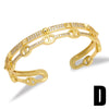 Women's Minimalist Geometric Copper Open Bracelet With Electroplated Finish Fashion Statement Jewelry