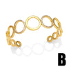 Women's Minimalist Geometric Copper Open Bracelet With Electroplated Finish Fashion Statement Jewelry