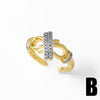 Women's Minimalist Geometric Copper Opening Ring Electroplated With Gold