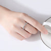 Women's Minimalist Geometric Copper Ring With Inlaid Zircon And Electroplated Finish Fashion Jewelry