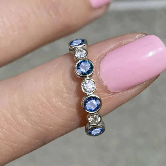 Women's Minimalist Geometric Copper Ring With Zircon