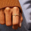 Women's Minimalist Geometric Copper Ring With Zirconia Design