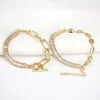 Women's Minimalist Geometric Copper Tennis Bracelet Electroplated Fashion Hand Jewelry With Zircon Detail