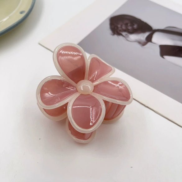 Women's Minimalist Geometric Handmade Egg Flower Hair Grab Clip