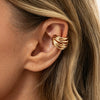 Women's Minimalist Geometric Hollow Cshaped Multilayer Alloy Ear Cuff With Electroplated Finish No Piercing Required