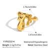 Women's Minimalist Geometric Open Ring Stainless Steel With Pvd Vacuum Gold Plating And Exquisite Unique Jewelry Design