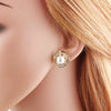 Women's Minimalist Geometric Pearl Shell Copper Gold Plated Zircon Earrings