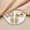 Women's Minimalist Geometric Pearl Shell Copper Gold Plated Zircon Earrings