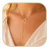 Women's Minimalist Geometric Round Copper Necklace With Regular Chain Electroplated Simple Fashion Clavicle Chain