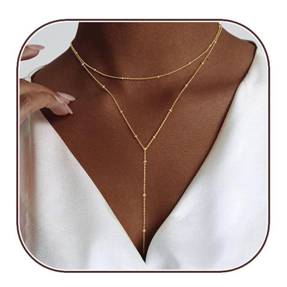 Women's Minimalist Geometric Round Copper Necklace With Regular Chain Electroplated Simple Fashion Clavicle Chain