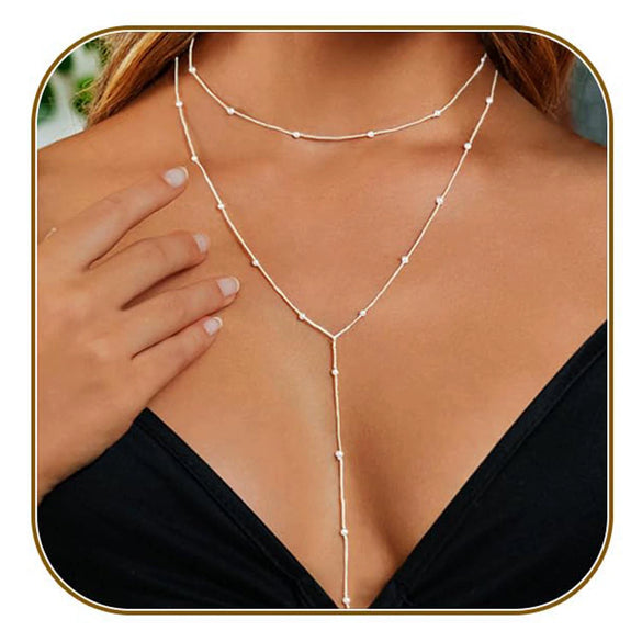 Women's Minimalist Geometric Round Copper Necklace With Regular Chain Electroplated Simple Fashion Clavicle Chain