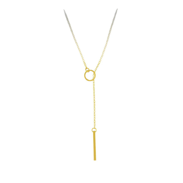 Women's Minimalist Geometric Round Copper Necklace With Regular Chain Electroplated Simple Fashion Clavicle Chain