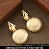 Women's Minimalist Geometric Round Metal Stud Earrings With Handbrushed Finish And Copper Posts Refined Fashion Jewelry