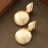 Women's Minimalist Geometric Round Metal Stud Earrings With Handbrushed Finish And Copper Posts Refined Fashion Jewelry