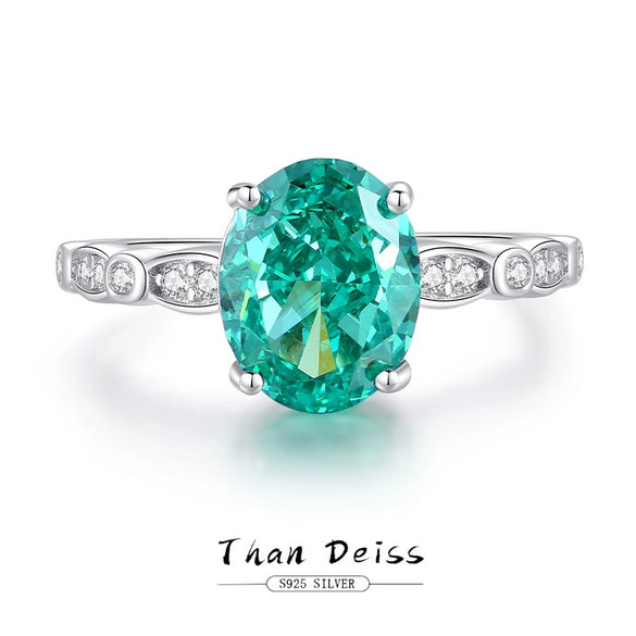 Women's Minimalist Geometric S925 Sterling Silver Gem Ring With High Carbon Diamond