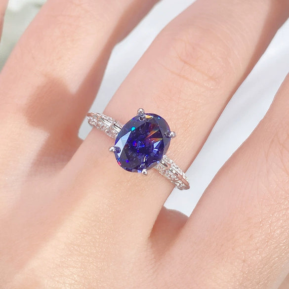 Women's Minimalist Geometric S925 Sterling Silver Ring With Diamond