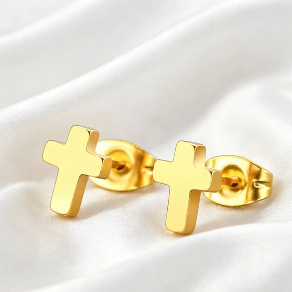 Women's Minimalist Geometric Square Cross Earrings Electroplated Alloy Fashion Jewelry With Stainless Steel Ear Posts For Everyday Wear