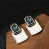 Women's Minimalist Geometric Square Metal Earrings With Goldplated Finish And Elegant Business Style