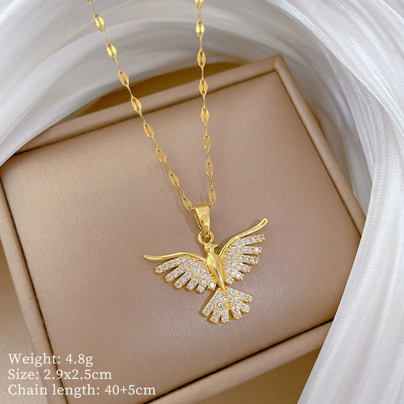 Women's Minimalist Geometric Stainless Steel And Copper Necklace With Electroplating