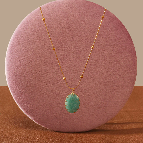Women's Minimalist Geometric Stainless Steel And 18K Gold Necklace With Electroplating