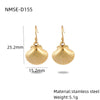 Women's Minimalist Geometric Stainless Steel And Pearl Marine Shell Necklace Pendant With Electroplating
