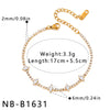 Women's Minimalist Geometric Stainless Steel Bracelet With Zircon And Rhinestone Accents And An Electroplated Finish