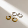 Women's Minimalist Geometric Stainless Steel Hoop Earrings With Pvd Vacuum Gold Plating And Diamond Encrusted Detail Non Fading Simple Style